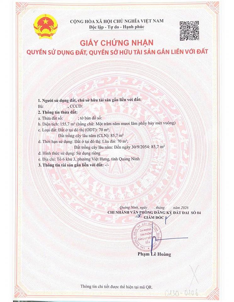 Cần bán lô đất đẹp, tại trung tâm câu kho gạo phường việt hưng, hạ long