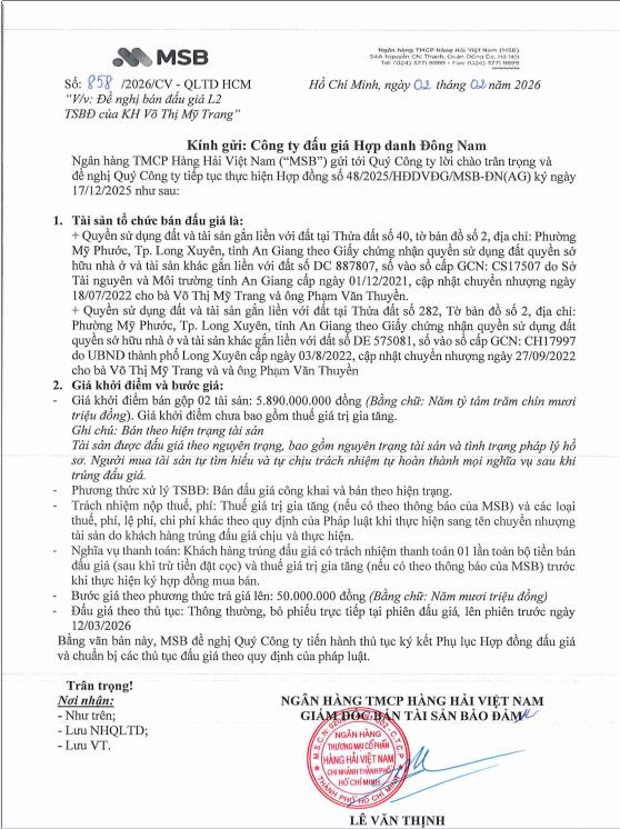 Công ty đấu giá hợp danh đông nam thông báo đấu giá tài sản