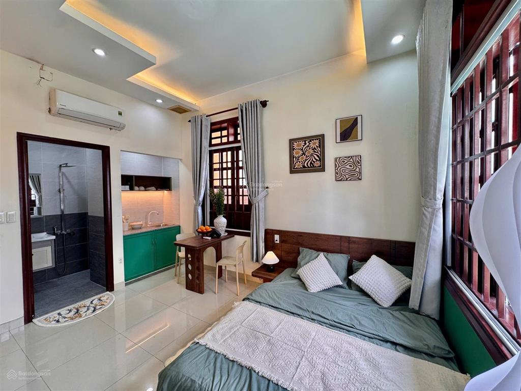 Căn hộ mới toanh khu biệt thự gần chợ an nhơn  1pn ban công thoáng mát, nội thất đẹp sang xịn