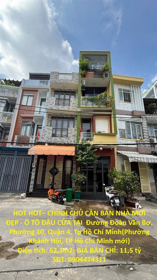 BÁN NHÀ MỚI ĐẸP - Ô TÔ ĐẬU CỬA TẠI  Phường 10, Quận 4, Tp Hồ Chí Minh