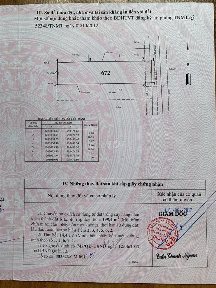 ĐẤT 370M² – NGANG 12M GIÁ 24.9 TỶ MT NHÁNH LÊ QUANG HÒA, THỚI AN, Q.12