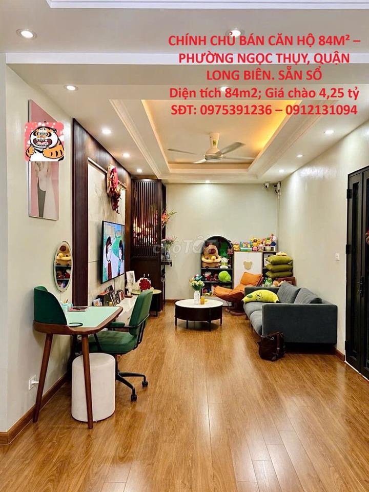 CHÍNH CHỦ BÁN CĂN HỘ 84M² – PHƯỜNG NGỌC THỤY, QUẬN LONG BIÊN