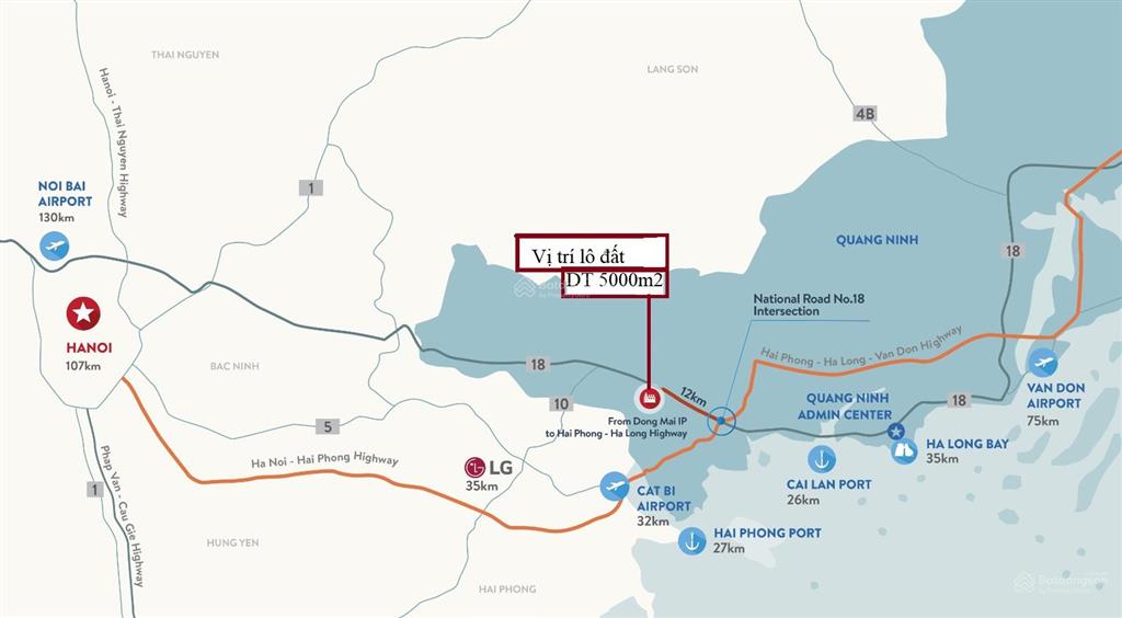 Chuyển nhượng lô đất thương mại dịch vụ gần khu công nghiệp deep c, amata, quảng ninh