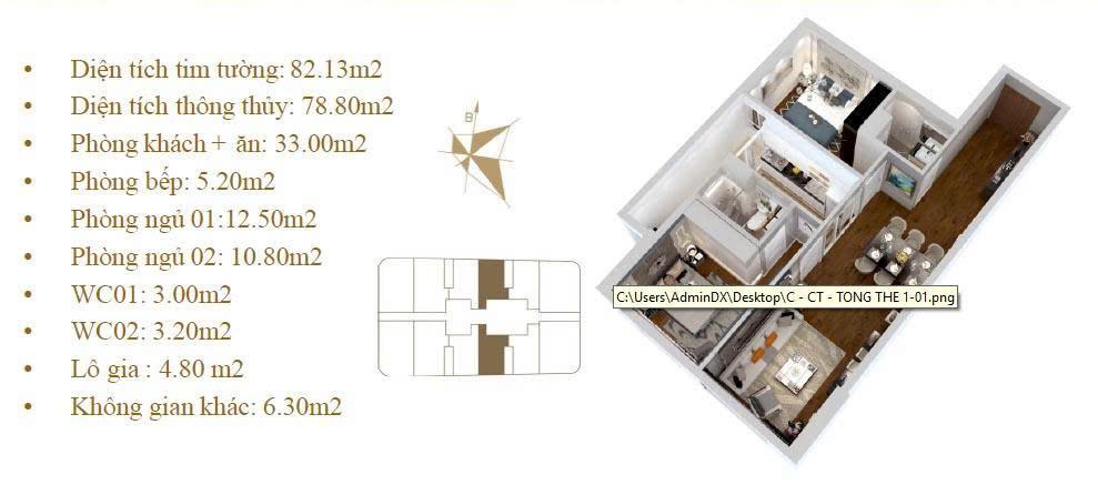 Chính chủ bán căn hộ 2 phòng ngủ