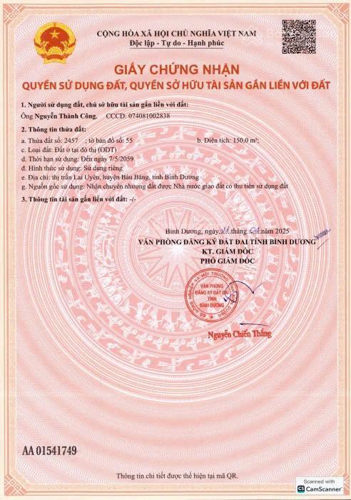 Đất xây trọ ngay chợ kcn bàu bàng, bd củ, mt đường rộng 8m, vỉa hè 4m, dt 150m2, full thổ, sổ riêng