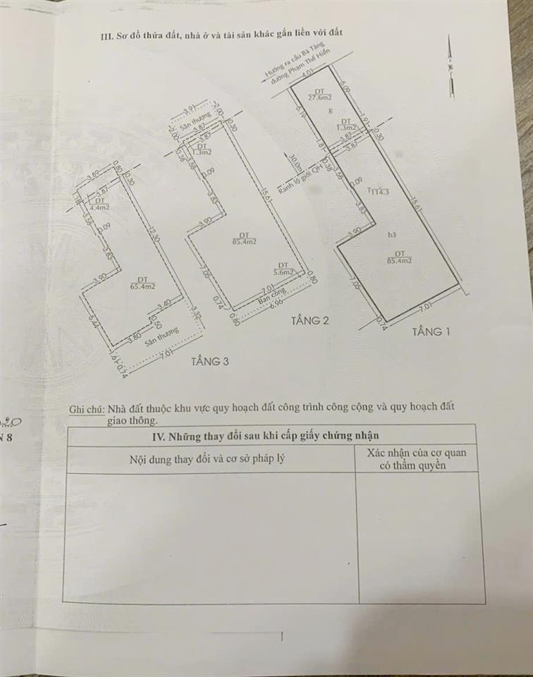 Nhà 3 tầng NH L 7m mặt tiền Phạm Thế Hiển (số lẻ) P6Q8 . Giá 14.5 tỷ