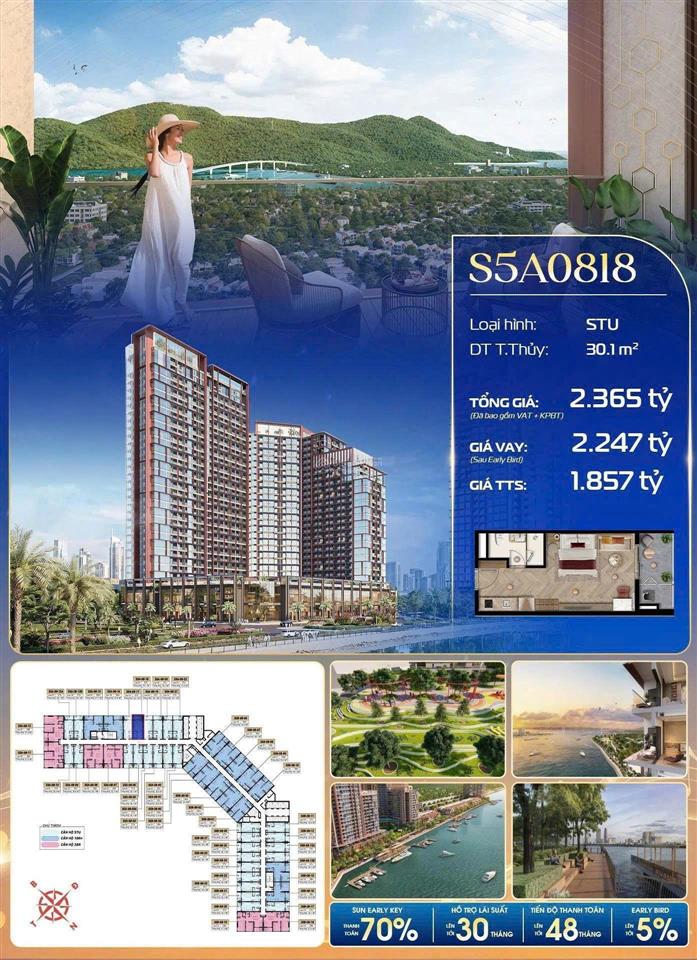 Bán cc 1pn, 1,85 tỷ, 31m2 tại sun symphony residence, nại hiên đông, đà nẵng