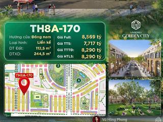 Liền kề phân khu thiên hà  vinhomes golden city 112,5 m2 gần công viên, giá siêu hợp lý.