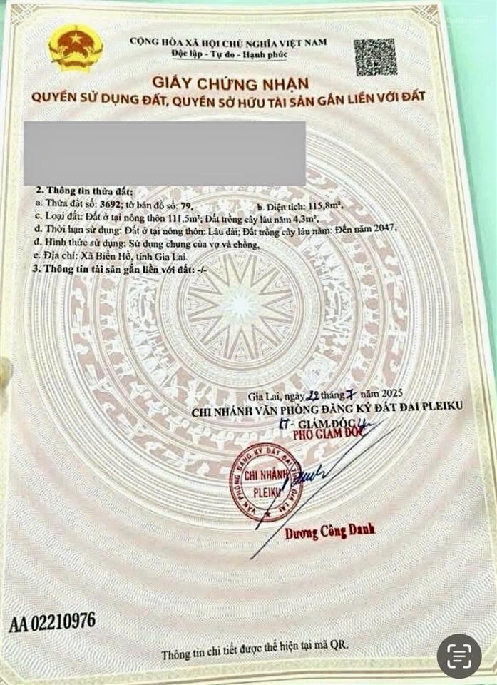Chính chủ bán gấp lô đất giá rẻ full thổ cư, ven biển hồ, cách sân bay chỉ 15p