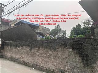 VỊ TRÍ ĐẸP - ĐẦU TƯ SINH LỜI - Chính Chủ Bán Lô Đất Tiềm Năng Phố Hoàng Văn Thụ, Xã Vân