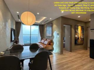CHÍNH CHỦ CHO THUÊ CĂN HỘ Chung Cư Landmark View Hồ Thiên Nga - Tòa L2 -  Ecopark.