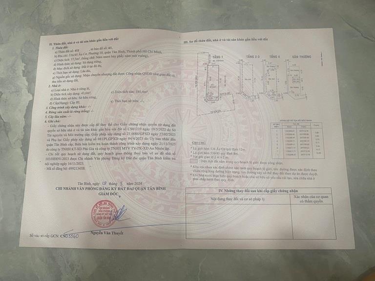 MỚI LẤY VISA ĐI MỸ ĐÀNH BÁN NHÀ VỊ TRÍ ĐẸP 2 MẶT TIỀN Tại 536/45 ÂU CƠ, Phường 10 , TÂN