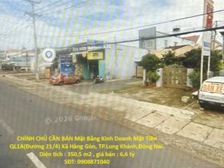 CHÍNH CHỦ CẦN BÁN Mặt Bằng Kinh Doanh Mặt Tiền QL1A(Đường 21/4) Xã Hàng Gòn, TP.Long