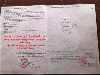 HOT HOT – CHÍNH CHỦ CẦN BÁN ĐẤT  TẠI Xã Tâm Thắng, huyện Cư Jut, tỉnh Đắk Nông