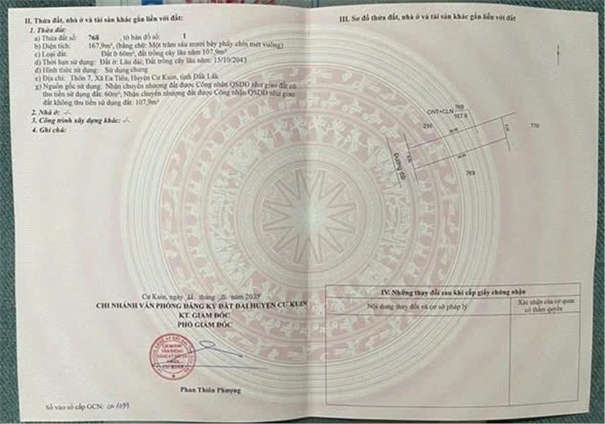 ĐẤT ĐẸP GIÁ TỐT – BÁN LÔ ĐẤT THÔN 7, xã Ea Tiêu, huyện Cư Kuin, Đắk Lắk