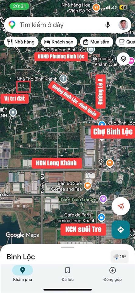ĐẤT ĐẸP - GIÁ TỐT –CHÍNH CHỦ  BÁN ĐẤT tổ 8, ấp 2, Phường Bình Lộc, TP. Đồng Nai
