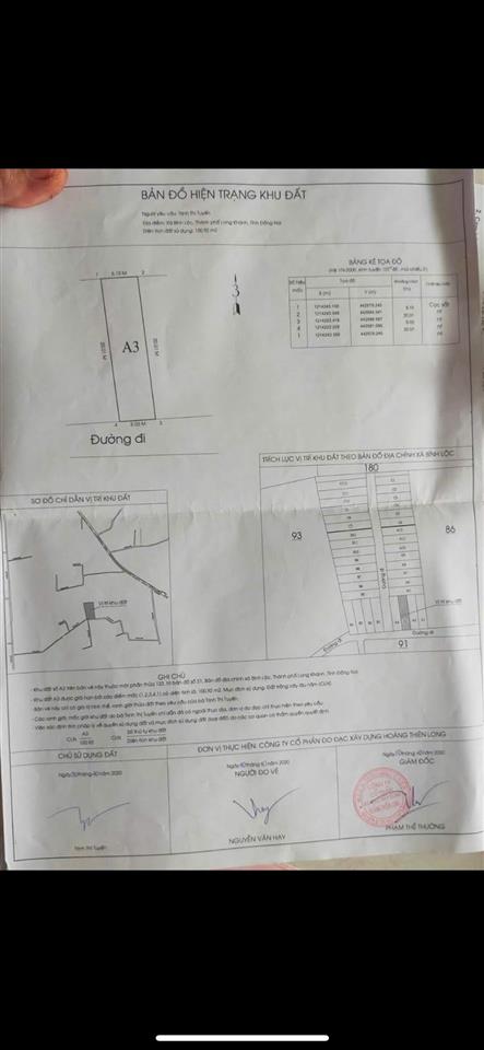 ĐẤT ĐẸP - GIÁ TỐT –CHÍNH CHỦ  BÁN ĐẤT tổ 8, ấp 2, Phường Bình Lộc, TP. Đồng Nai
