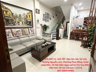 NHÀ ĐẸP CC- GIÁ TỐT -Bán Căn Góc Tại 114, Đường Nguyễn Lam, Phường Phúc Đồng, Quận Long
