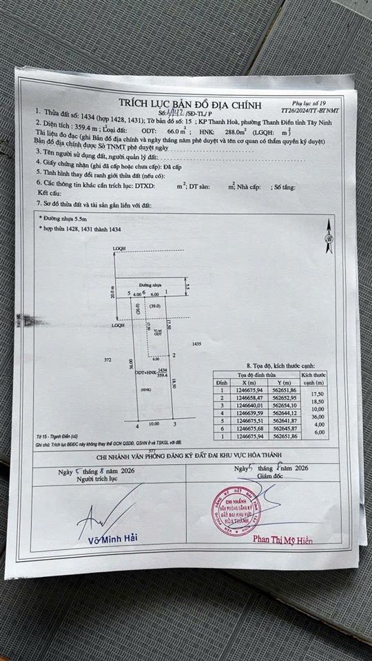 CHỈ 750 TRIỆU – SỞ HỮU NGAY LÔ ĐẤT ĐẸP TẠI Khu phố Thanh Hòa, phường Thanh Điền, Tây Ninh