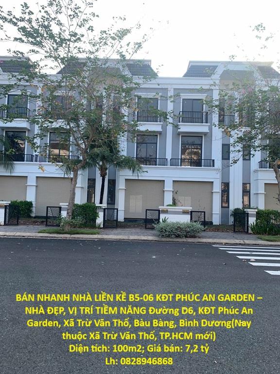 BÁN NHANH NHÀ LIỀN KỀ B5-06 KĐT PHÚC AN GARDEN – NHÀ ĐẸP, VỊ TRÍ TIỀM NĂNG Xã Trừ Văn