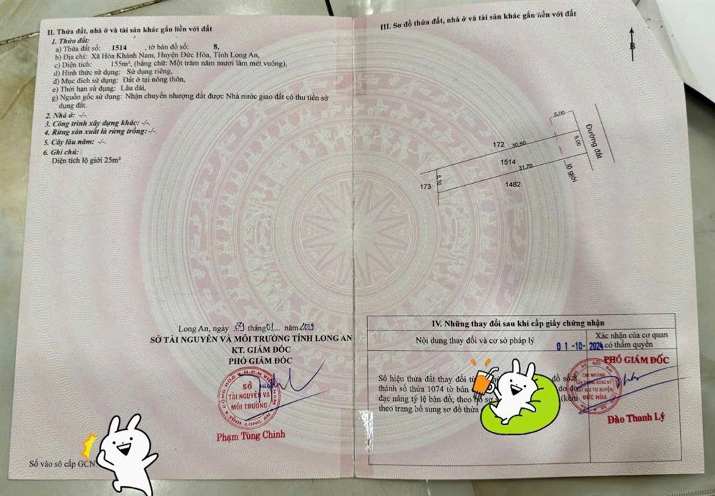 ĐẤT ĐẸP- GIÁ TỐT - CHÍNH CHỦ CẦN BÁN Tại xã Hoà Khánh Nam, Đức Hòa, Long An