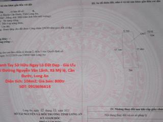 Nhanh Tay Sở Hữu Ngay Lô Đất Đẹp - Giá Ưu Đãi Đường Nguyễn Văn Lãnh, Xã Mỹ lệ, Cần Đước,