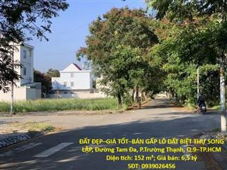 ĐẤT ĐẸP–GIÁ TỐT–BÁN GẤP LÔ ĐẤT BIỆT THỰ SONG LẬP, Đường Tam Đa, P.Trường Thạnh, Q.9–TP.HCM