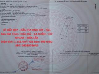 LÔ ĐẤT ĐẸP - ĐẦU TƯ SINH LỜI - Cần Bán Đất Thôn THÁC ĐÁ – EA KUÊH – CƯ M’GAR – ĐẮK LẮK