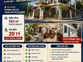 CHÍNH CHỦ CẦN BÁN CĂN Biệt Thự Góc 2 Mặt tiền 500 m2 Phường Phú Lợi, TP. Thủ Dầu Một,