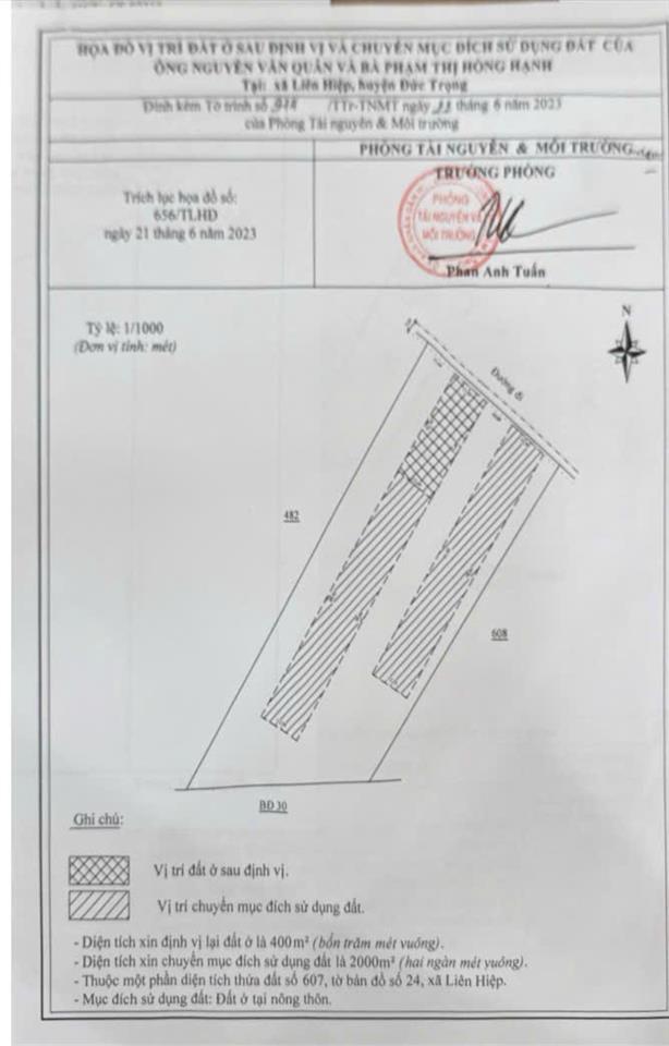 CHÍNH CHỦ Cần Bán Đất Mặt Tiền 6500M2 Chỉ 3,3 TRIỆU/M2 Xã Liên Hiệp, Huyện Đức Trọng, Lâm