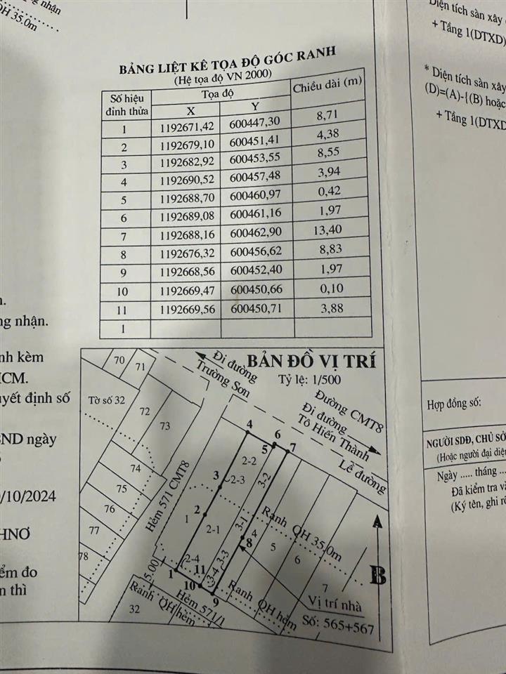 ĐẦU TƯ SINH LỜI  –CẦN BÁN LÔ ĐẤT MẶT TIỀN TẠI Đ. Cách Mạng Tháng 8, Phường 15, Quận 10,