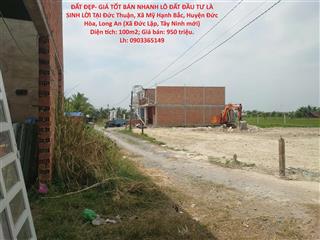 ĐẤT ĐẸP- GIÁ TỐT BÁN NHANH LÔ ĐẤT ĐẦU TƯ LÀ SINH LỜI TẠI huyện Đức Hòa, Long An