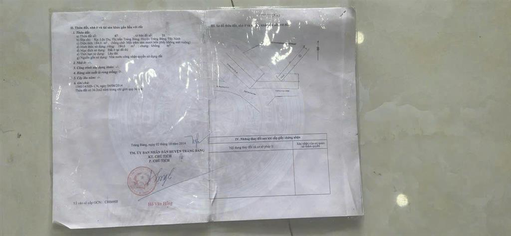 CHÍNH CHỦ BÁN LÔ ĐẤT MẶT TIỀN QUỐC LỘ 22 – Phường TRẢNG BÀNG, TÂY NINH