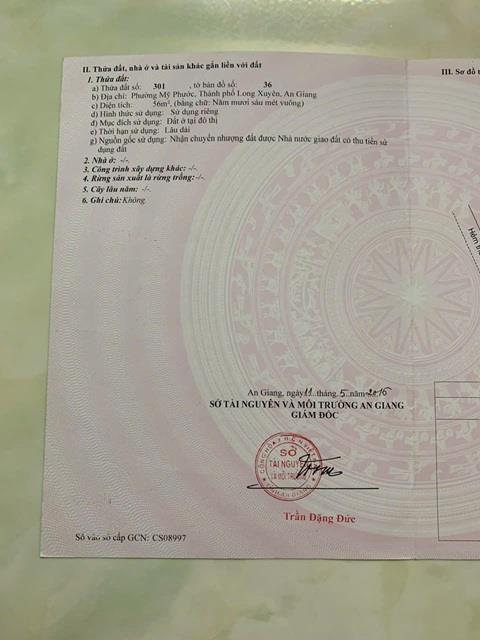 HOT- SIÊU PHẨM ĐẤT NỀN ĐÔI MẶT TIỀN ĐƯỜNG UNG VĂN KHIÊM Phường Mỹ Phước, TP Long Xuyên,