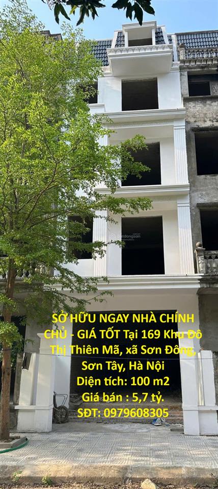 SỞ HỮU NGAY NHÀ CHÍNH CHỦ - GIÁ TỐT Tại 169 Khu Đô Thị Thiên Mã, xã Sơn Đông, Sơn Tây, Hà