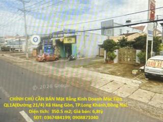 CHÍNH CHỦ CẦN BÁN Mặt Bằng Kinh Doanh Mặt Tiền QL1A(Đường 21/4) Xã Hàng Gòn, TP.Long
