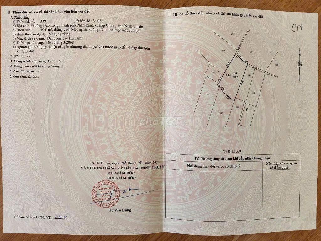 HOT HOT - CẦN BÁN LÔ ĐẤT  TẠI Trần Nhật Duật, Phường Đạo Long, TP. Phan Rang-Tháp Chàm,