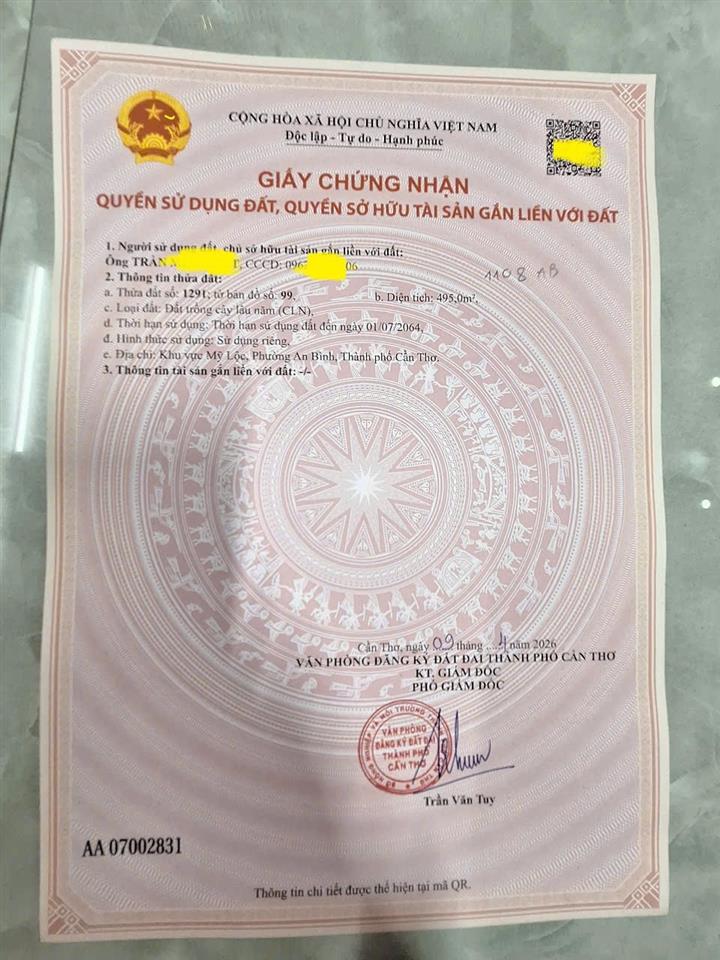ĐẤT ĐẸP - GIÁ TỐT - CHÍNH CHỦ Cần Bán đất Ấp Mỹ Lộc, Xã Mỹ khánh, Huyện Phong Điền, Cần