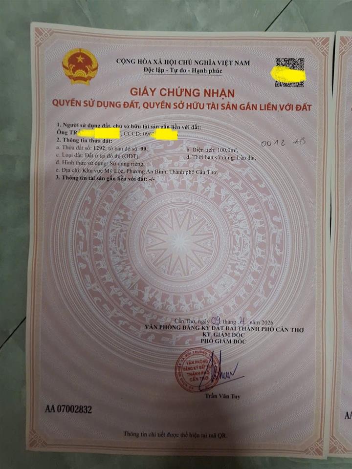 ĐẤT ĐẸP - GIÁ TỐT - CHÍNH CHỦ Cần Bán đất Ấp Mỹ Lộc, Xã Mỹ khánh, Huyện Phong Điền, Cần