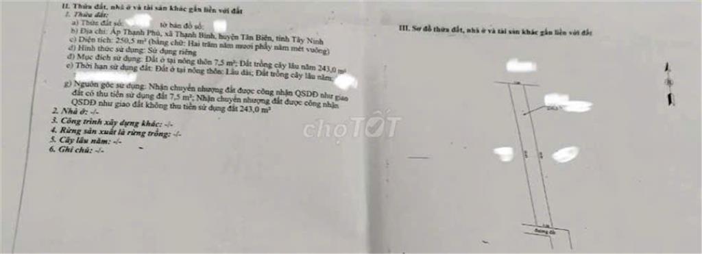 ĐẤT ĐẸP- GIÁ TỐT BÁN NHANH LÔ ĐẤT ĐẦU TƯ LÀ SINH LỜI TẠI huyện Tân Biên, tỉnh Tây Ninh
