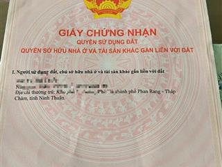 HOT HOT – CHÍNH CHỦ CẦN BÁN NHÀ MẶT TIỀN TẠI P. Phước Mỹ, TP. Phan Rang - Tháp Chàm, T.