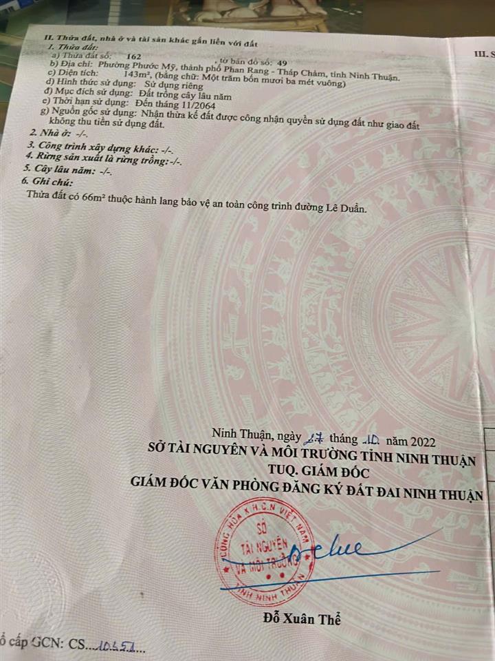 HOT HOT – CHÍNH CHỦ CẦN BÁN NHÀ MẶT TIỀN TẠI P. Phước Mỹ, TP. Phan Rang - Tháp Chàm, T.