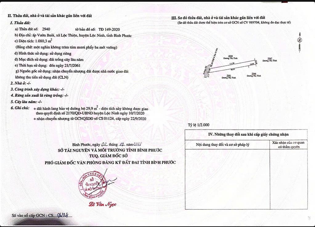 HOT HOT – CHÍNH CHỦ CẦN BÁN ĐẤT VỊ TRÍ ĐẸP  TẠI xã Lộc Thiện, huyện Lộc Ninh, tỉnh Bình