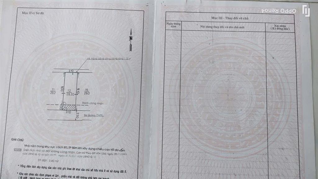 NHÀ VỊ TRÍ ĐẸP - CHÍNH CHỦ BÁN NHANH CĂN NHÀ Đường Cao Thắng, Phường 12, Quận 10, Tp Hồ