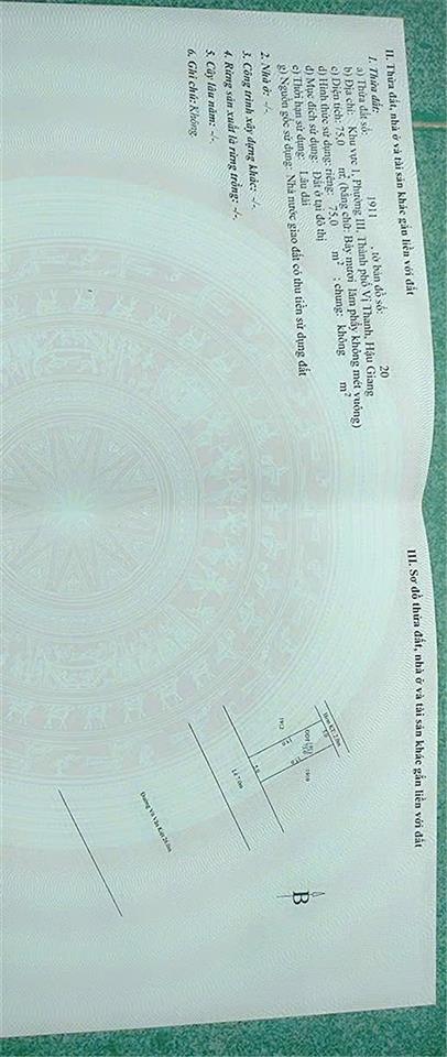 ĐẤT ĐẸP - GIÁ TỐT - CHÍNH CHỦ Bán Nền Đường Võ Văn Kiệt – KDC Phường 3, Tp Vị Thanh, Hậu