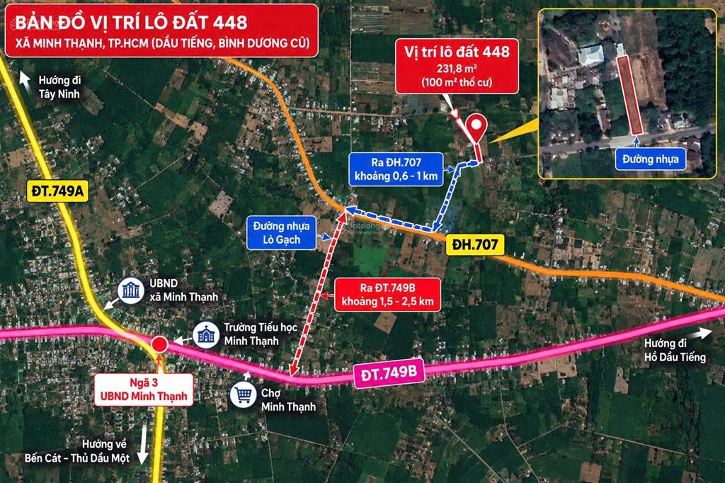 ĐẤT ĐẸP – GIÁ TỐT – CẦN BÁN ĐẤT TẠI Xã Minh Thạnh, Huyện Dầu Tiếng, Bình Dương