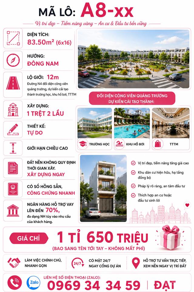 Lô góc đối diện công viên quảng trường, nền giá tốt siêu đẹp chờ chủ mới