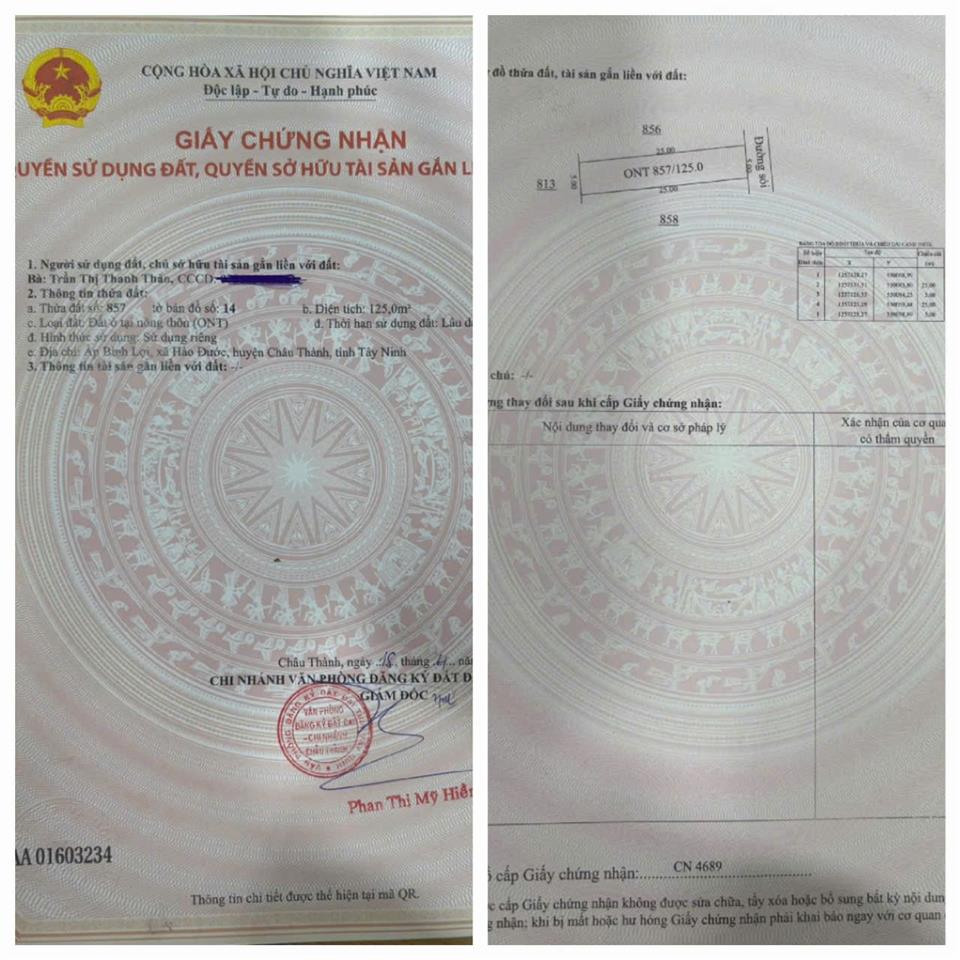 ĐẤT ĐẸP - ĐẦU TƯ SINH LỜI - Chính Chủ  Bán Đất Tại Xã Hảo Đước, Châu Thành, Tây Ninh