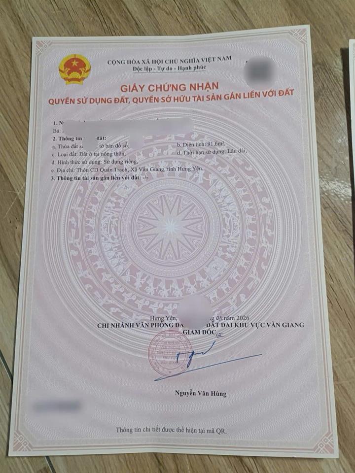 CHÍNH CHỦ Cần Bán ĐẤT 2 MẶT TIỀN - GIÁ TỐT Tại QUÁN TRẠCH, LIÊN NGHĨA - VĂN GIANG - HƯNG