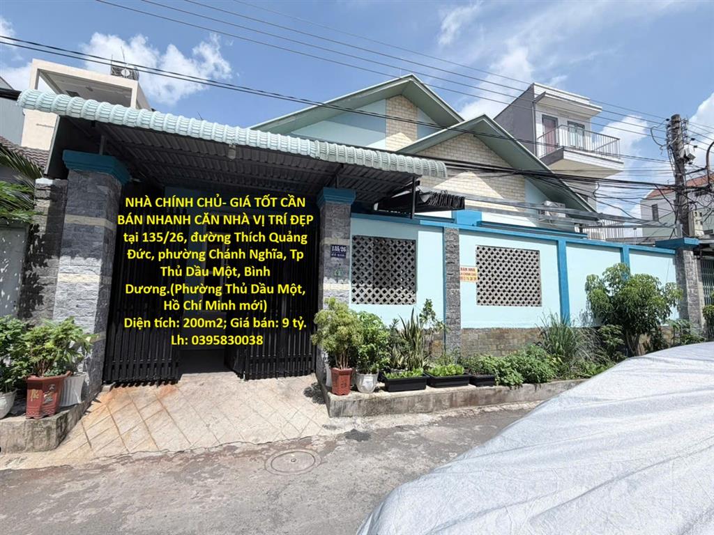 NHÀ CHÍNH CHỦ- GIÁ TỐT CẦN BÁN NHANH CĂN NHÀ VỊ TRÍ ĐẸP tại Thành phố Thủ Dầu Một, tỉnh